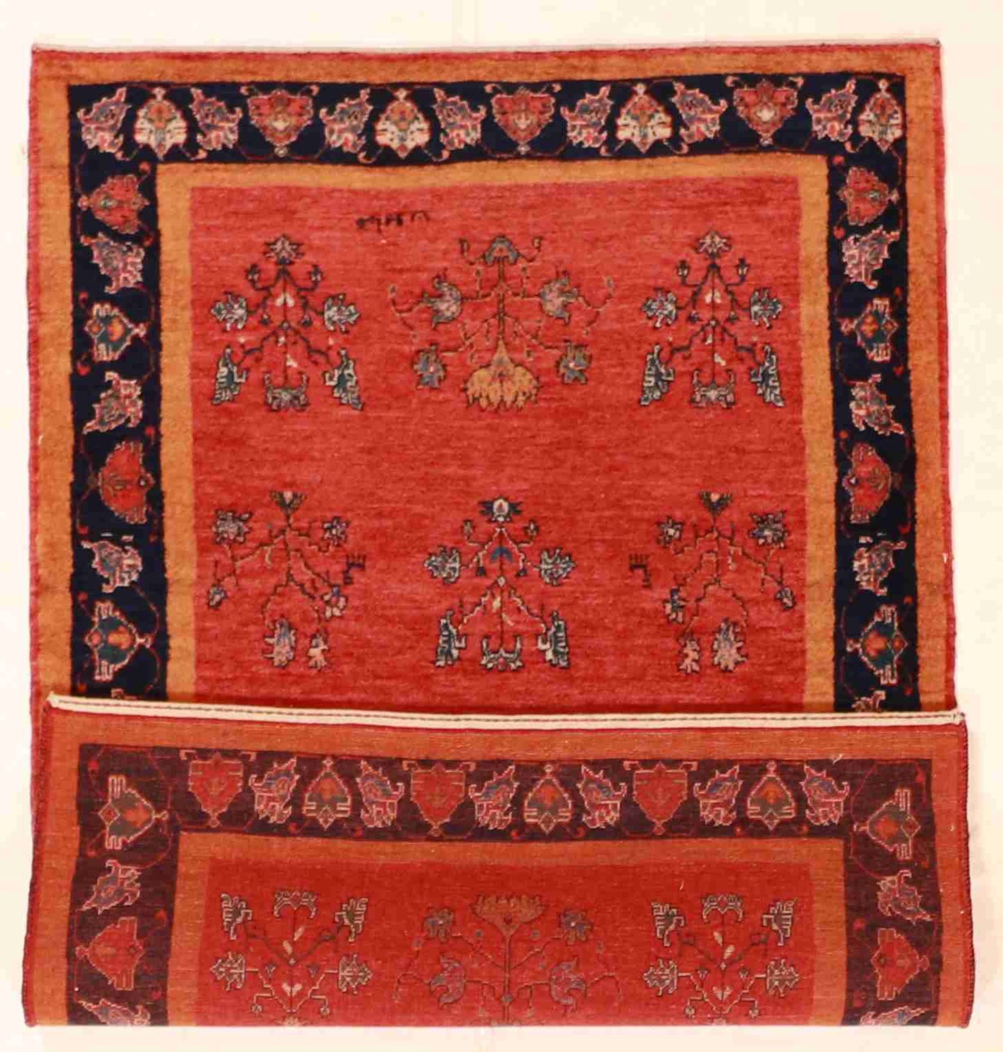 W 3.4 L 4.11 Loribaft 100% Wool Handmade All Over Design - 25518
