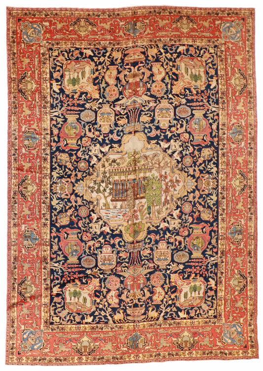 9 x 13 - Tabriz  Antique/Fine All Over Rectangle - Hand Knotted Rug