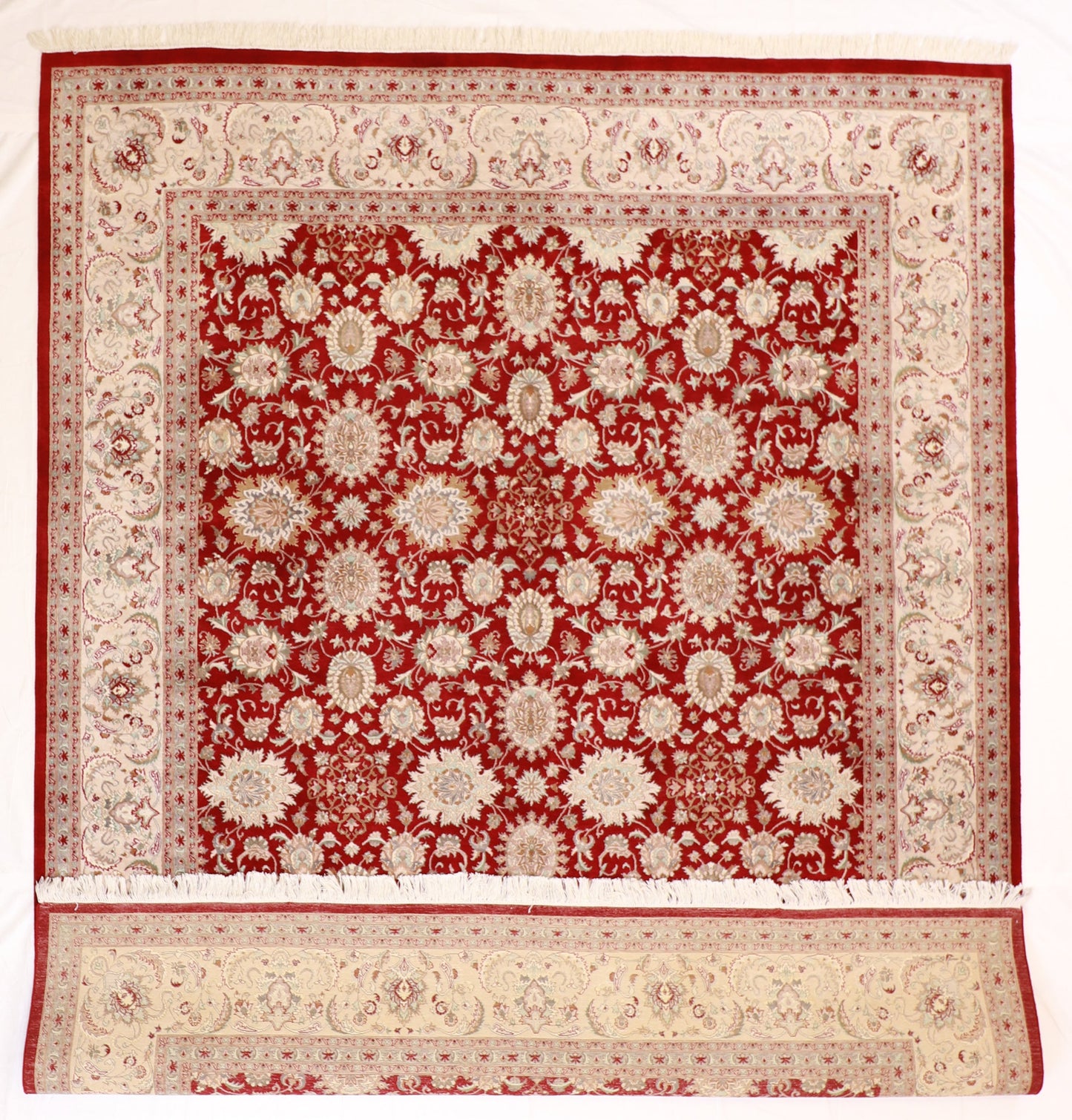 8x10 - Qum Wool All Over Rectangle - Hand Knotted Rug