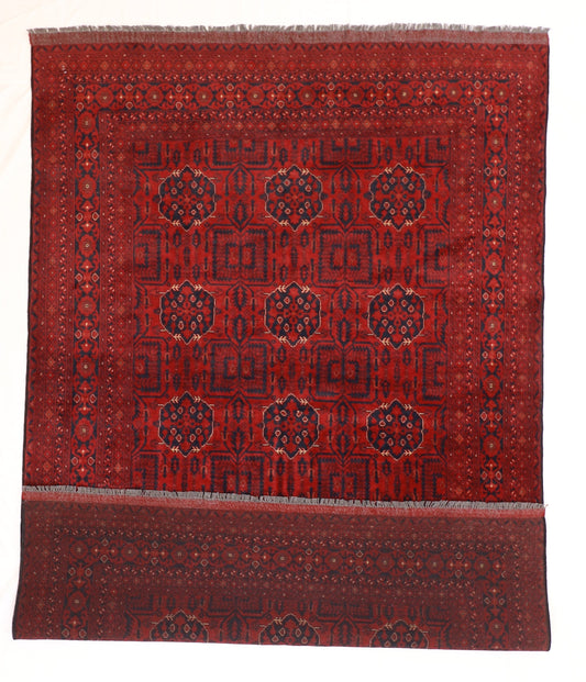 7x10 - Afshar Fine/Wool Geometric Rectangle - Hand Knotted Rug