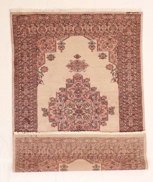 4x6 - Kashan Fine/Wool Geometric Rectangle - Hand Knotted Rug