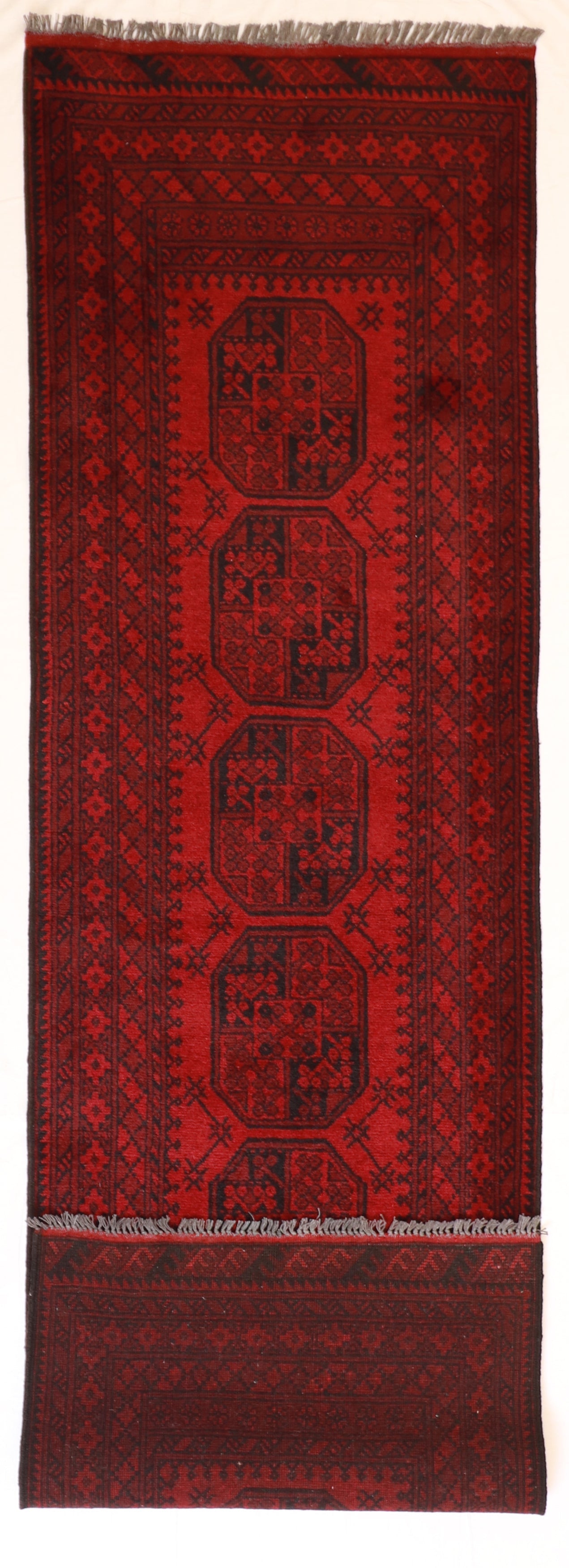 Runner - Turkaman Fine Geometric Rectangle - Hand Knotted Rug