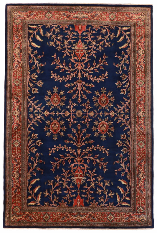 W 6.5 L 9.9 Frahan 100% Wool Handmade Floral Design - 51112