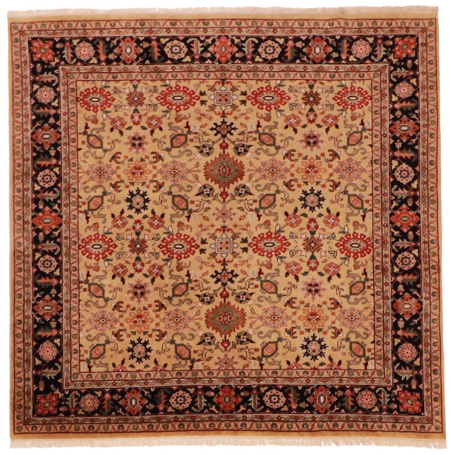8x8 - Mahal Fine/Wool All Over Rectangle - Hand Knotted Rug