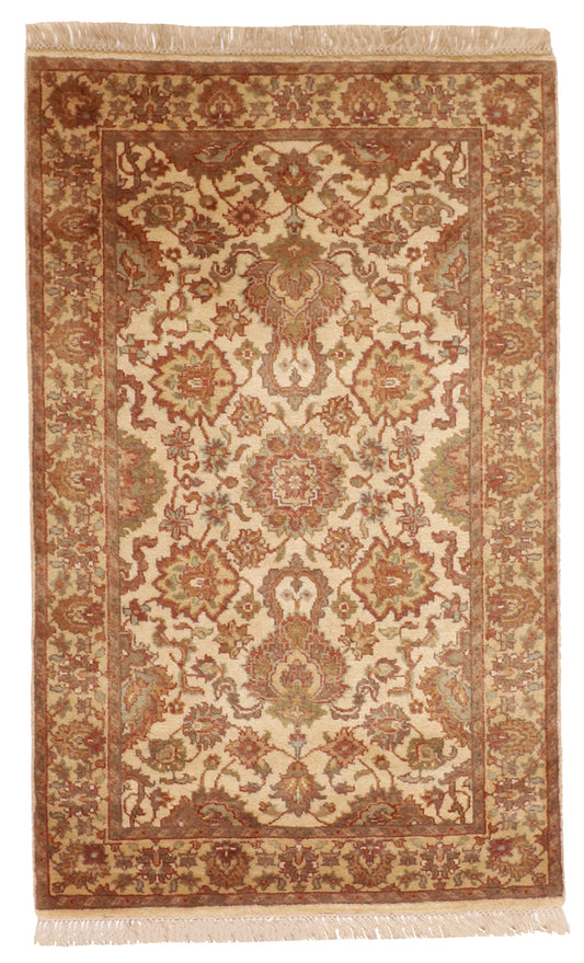 W 3.1 L 5 Mahal 100% Wool Handmade All Over Design - 51287