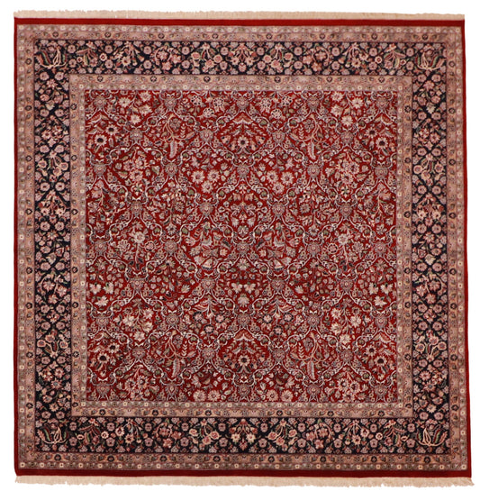 Square - Tabriz Fine All Over - Hand Knotted Rug