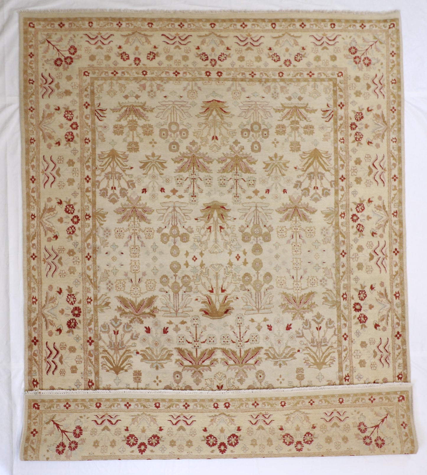 9x12 - Agra Wool All Over Rectangle - Hand Knotted Rug