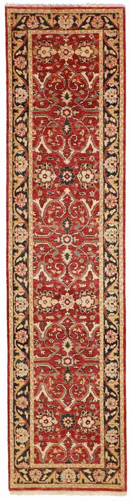 W 2.6 - L 10.2 - Zeigler Fine All Over Rectangle - Finest Hand-Knotted Quality Wool - 51336