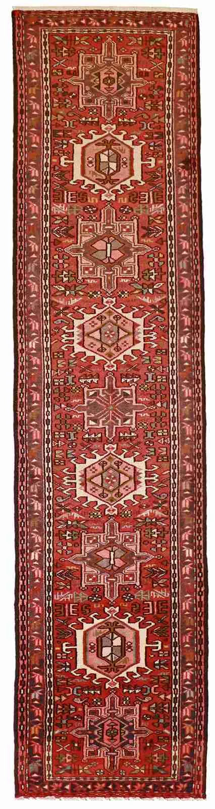 Runner - Karajeh Fine Geometric Rectangle - Hand Knotted Rug