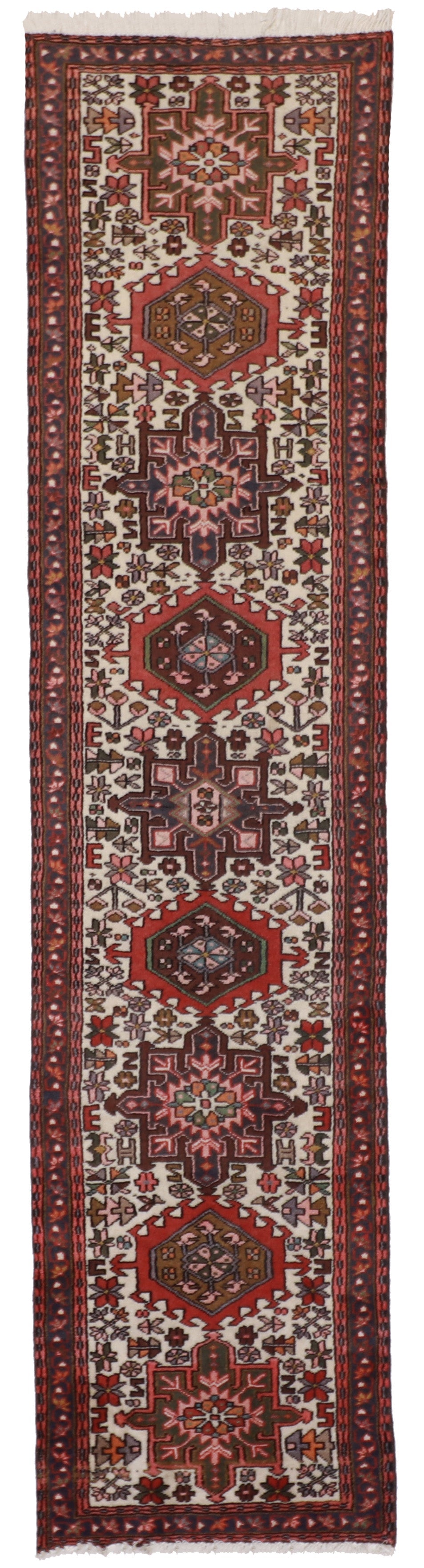 2.1 x 9.9 Runner- Karajeh Fine/Wool Geometric Rectangle - Hand Knotted Rug