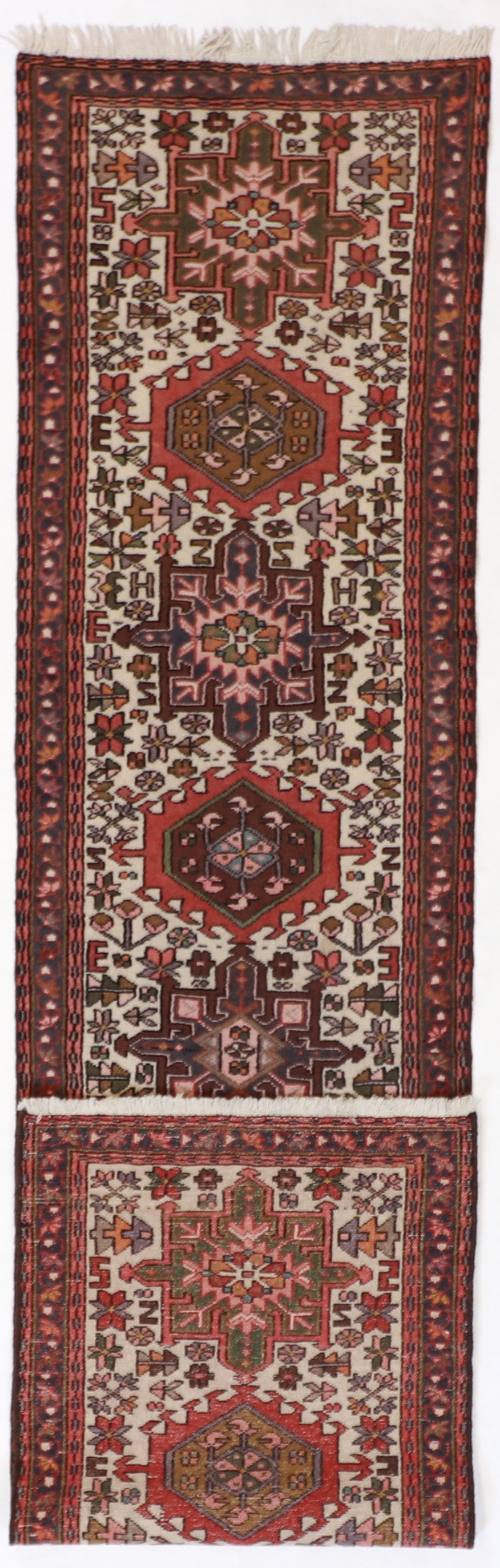2.1 x 9.9 Runner- Karajeh Fine/Wool Geometric Rectangle - Hand Knotted Rug