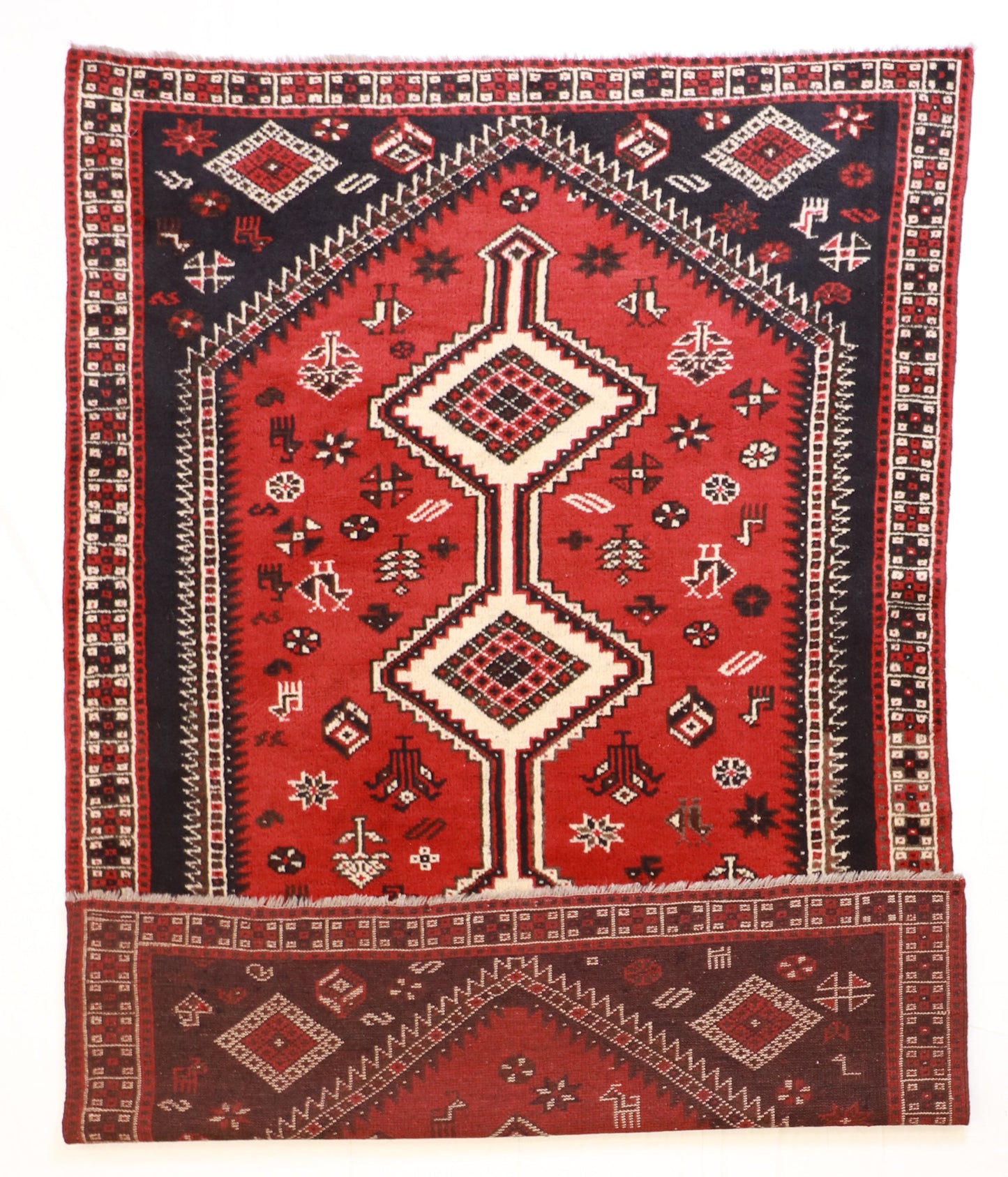 6x9 - Gashgai Wool Geometric Rectangle - Hand Knotted Rug