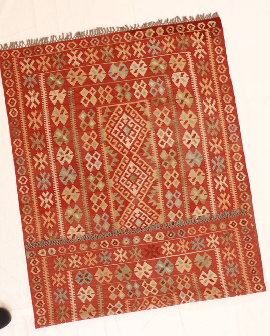 5x7 - Kilim Wool All Over Rectangle - Hand Knotted Rug