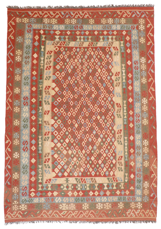 7x10 - Kilim Fine/Wool All Over Rectangle - Hand Knotted Rug