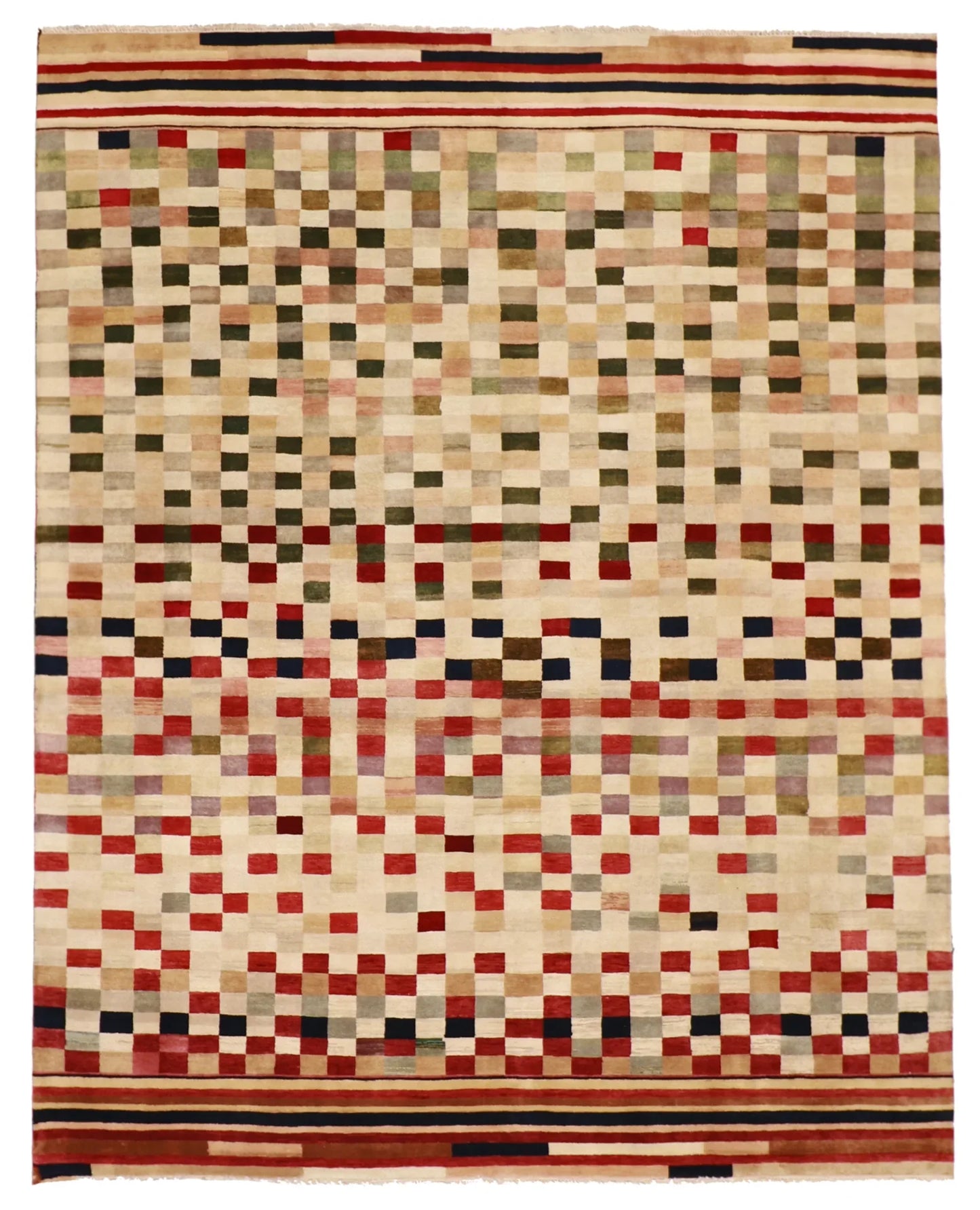 W 8.1 L 10.1 Modern 100% Wool Hand-Woven All-Over Design - 52615