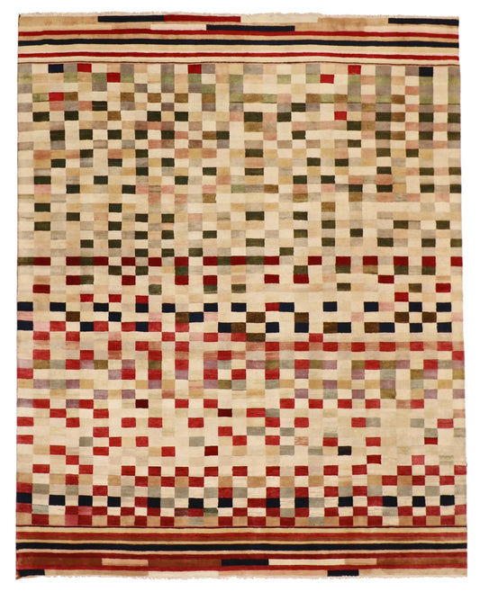 W 8.1 L 10.1 Modern 100% Wool Hand-Woven All-Over Design - 52615