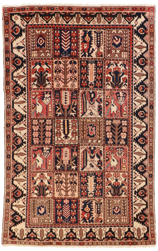 5x7 - Bakhtiarie Wool All Over Rectangle - Hand Knotted Rug