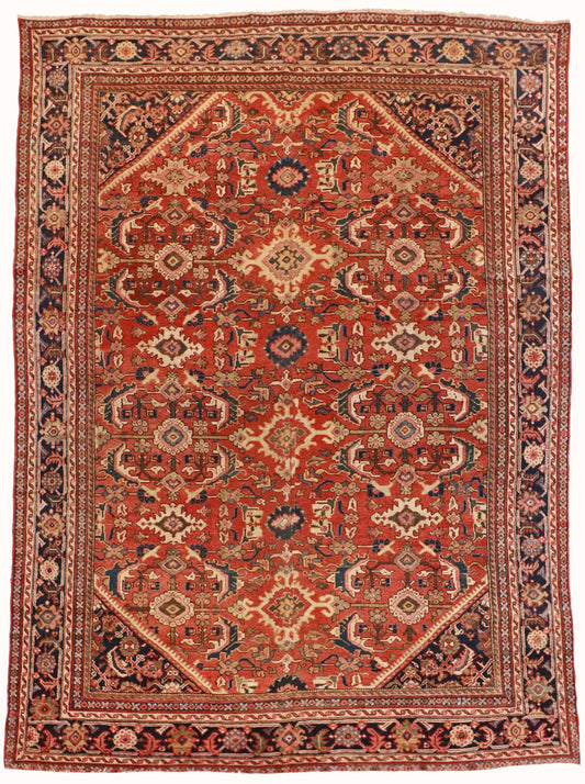 9 x 12 - Sultan Abad Antique Wool All Over Rectangle - Hand Knotted Rug