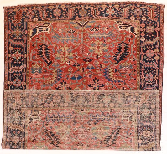 8 x 10 - Serapie Antique/Wool Geometric Rectangle - Hand Knotted Rug
