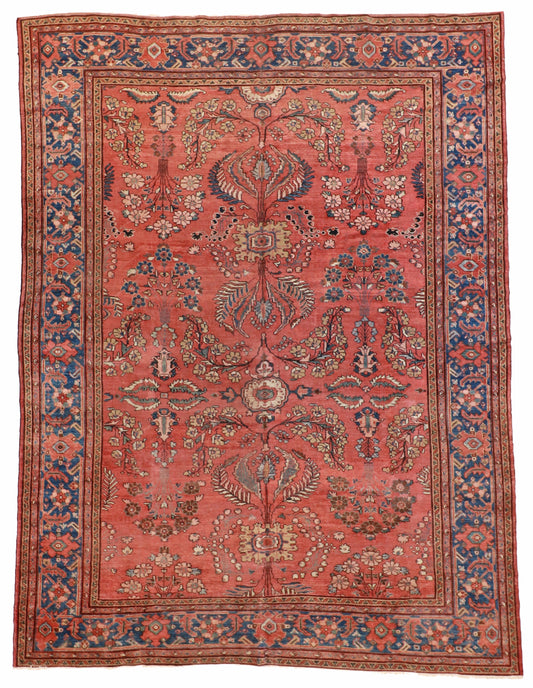 9 x 12 - Sultan Abad Antique Wool All Over Rectangle - Hand Knotted Rug