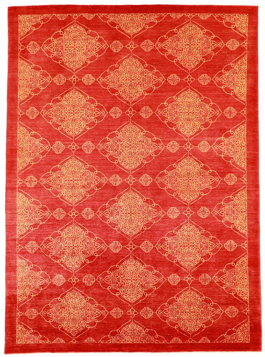 W 8.2 L 11.3 ZanJan 100% Wool Hand-Woven All Over Design - 53352