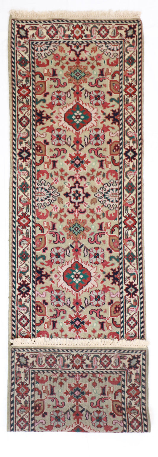 Runner - Mahal Fine Geometric Rectangle - Hand Knotted Rug