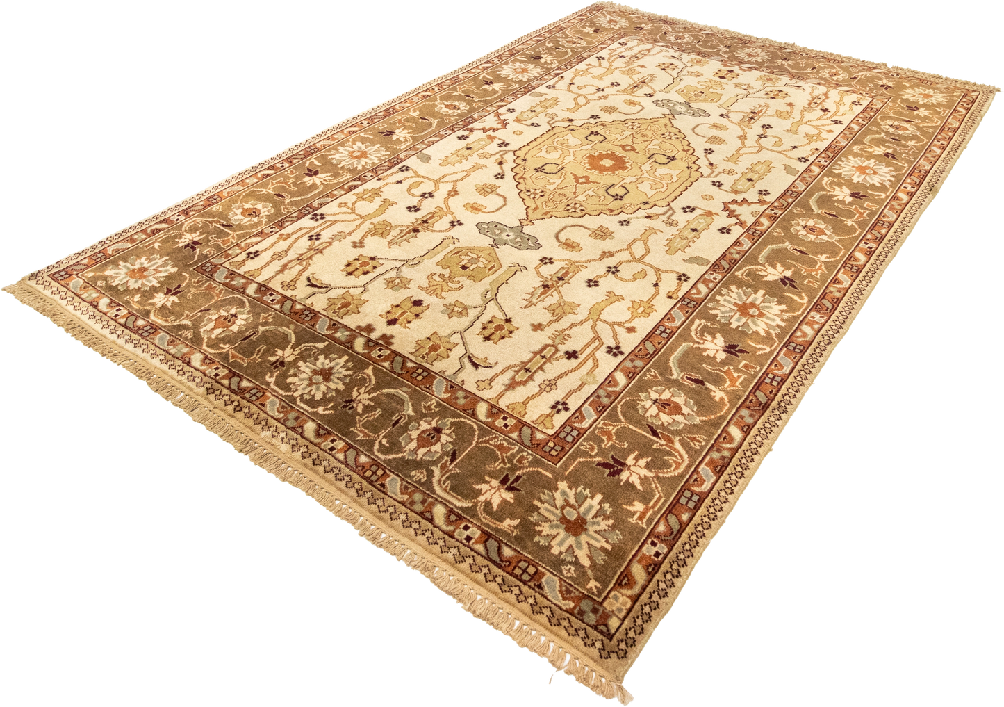W 6.3 L 8.11 Tabriz 100% Wool Hand-Woven All-Over Design - 53704