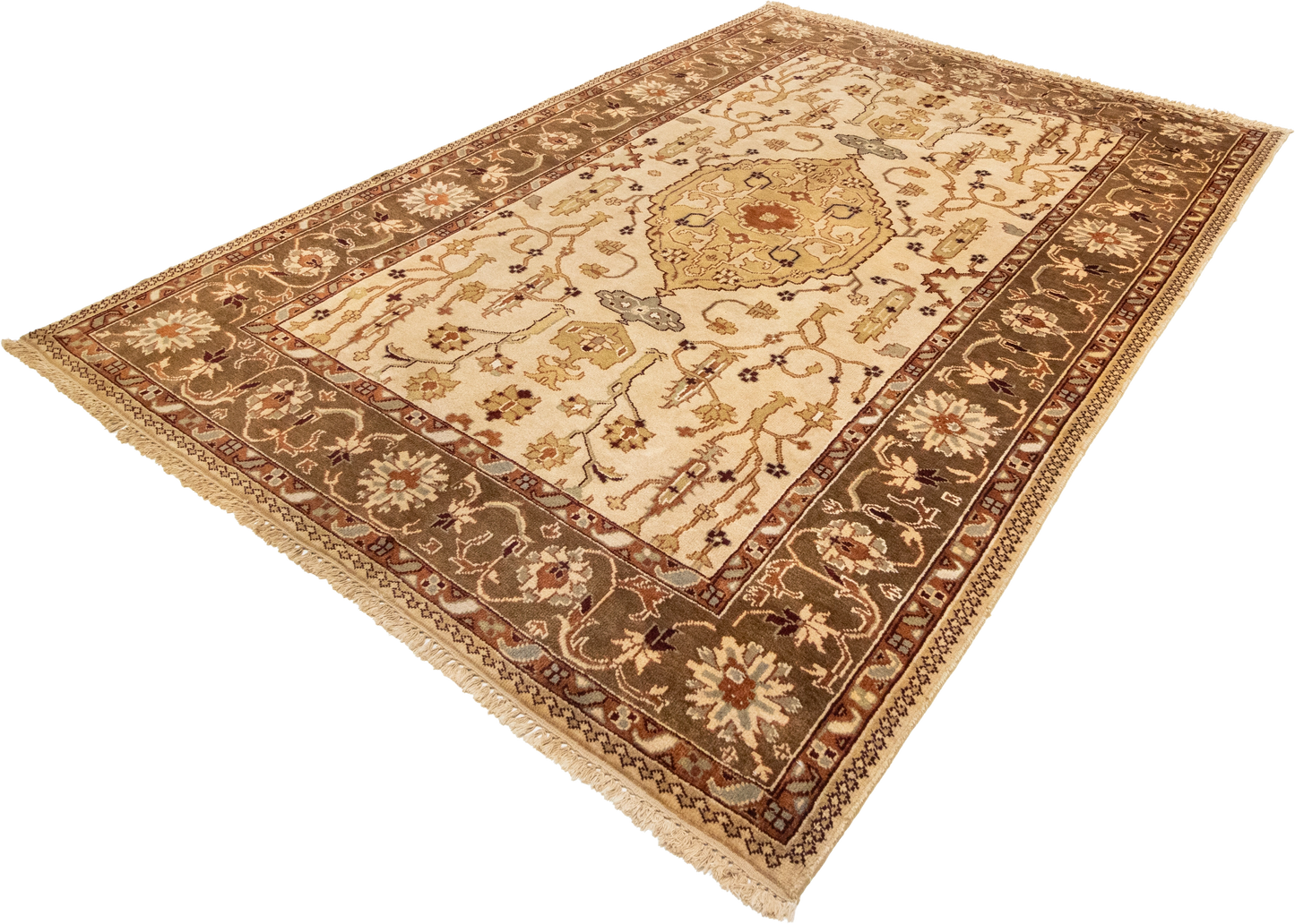 W 6.3 L 8.11 Tabriz 100% Wool Hand-Woven All-Over Design - 53704