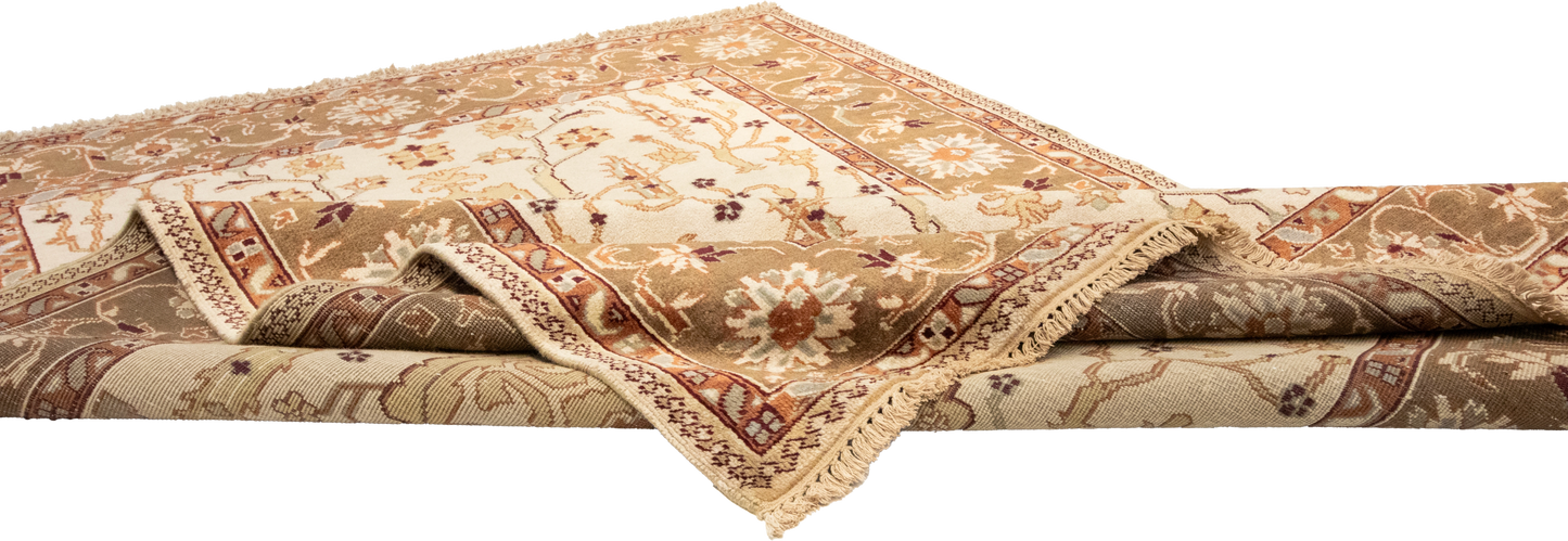 W 6.3 L 8.11 Tabriz 100% Wool Hand-Woven All-Over Design - 53704