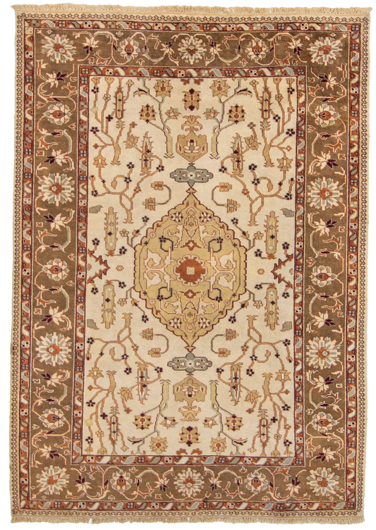 W 6.3 L 8.11 Tabriz 100% Wool Hand-Woven All-Over Design - 53704