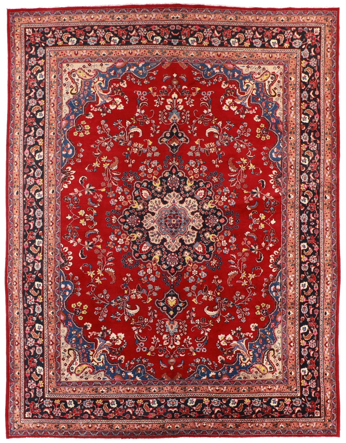10x13 - Mashad Fine/Wool/S.Antique All Over Rectangle - Hand Knotted Rug