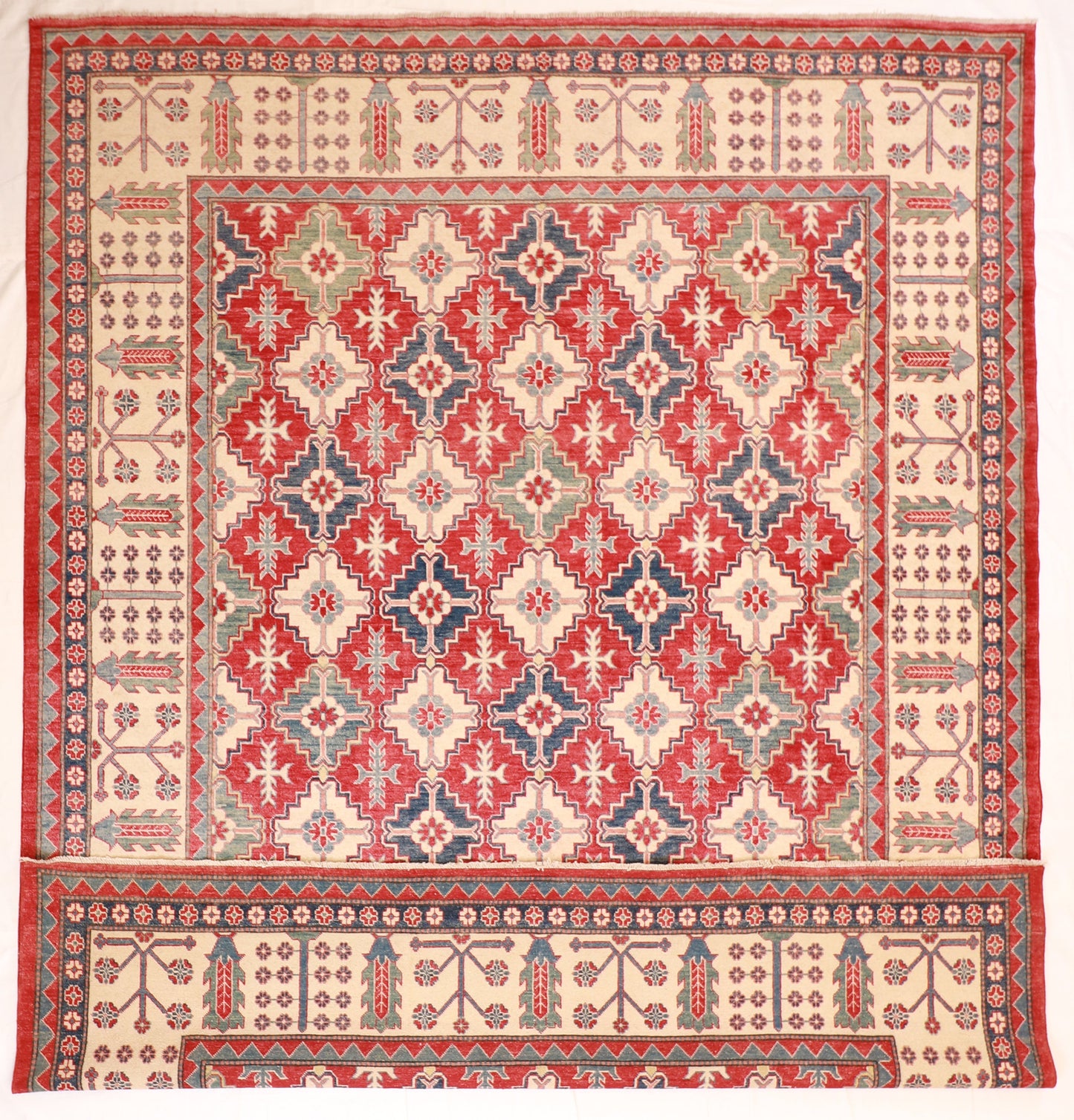 9x12 - Heriz Fine/Wool Geometric Rectangle - Hand Knotted Rug