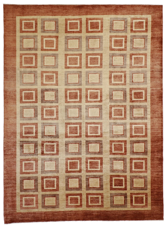 9x12 - Modern Wool All Over Rectangle - Hand Knotted Rug