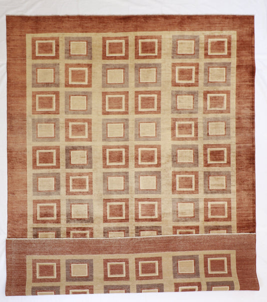 9x12 - Modern Wool All Over Rectangle - Hand Knotted Rug