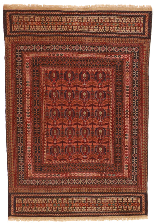 4x6 - Kilim Fine/Wool All Over Rectangle - Hand Knotted Rug