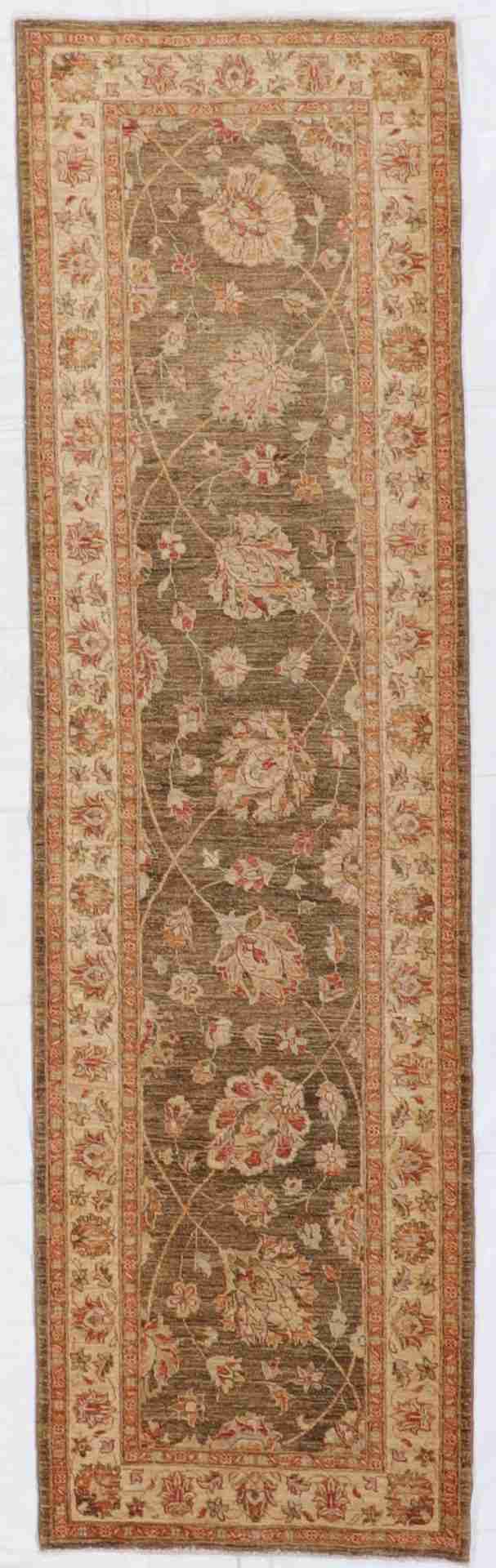 W 2.1 - L 10 - Mashad Fine/Wool All Over Rectangle - Finest Hand-Knotted Quality Wool - 54741