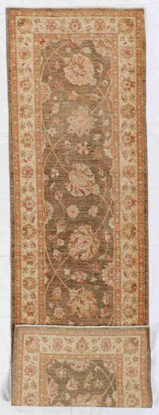 W 2.1 - L 10 - Mashad Fine/Wool All Over Rectangle - Finest Hand-Knotted Quality Wool - 54741