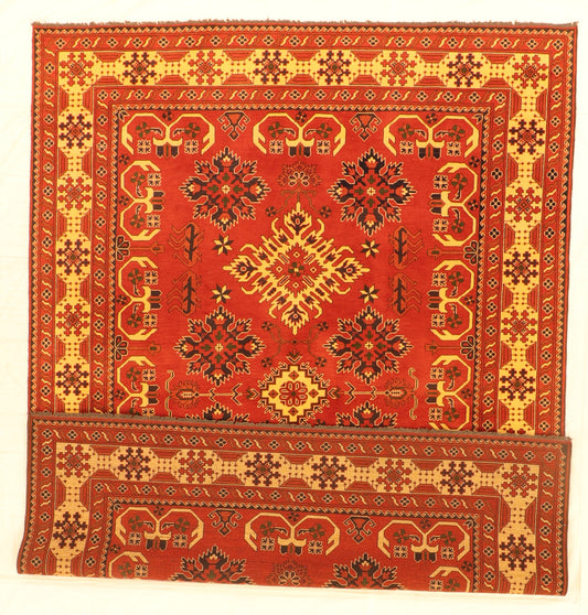 W 8.3 L 11.2 Serapie 100% Wool Hand-Woven Geometric Wool - 54916