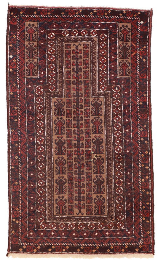 3x5 - Baluch Fine/Wool All Over Rectangle - Hand Knotted Rug