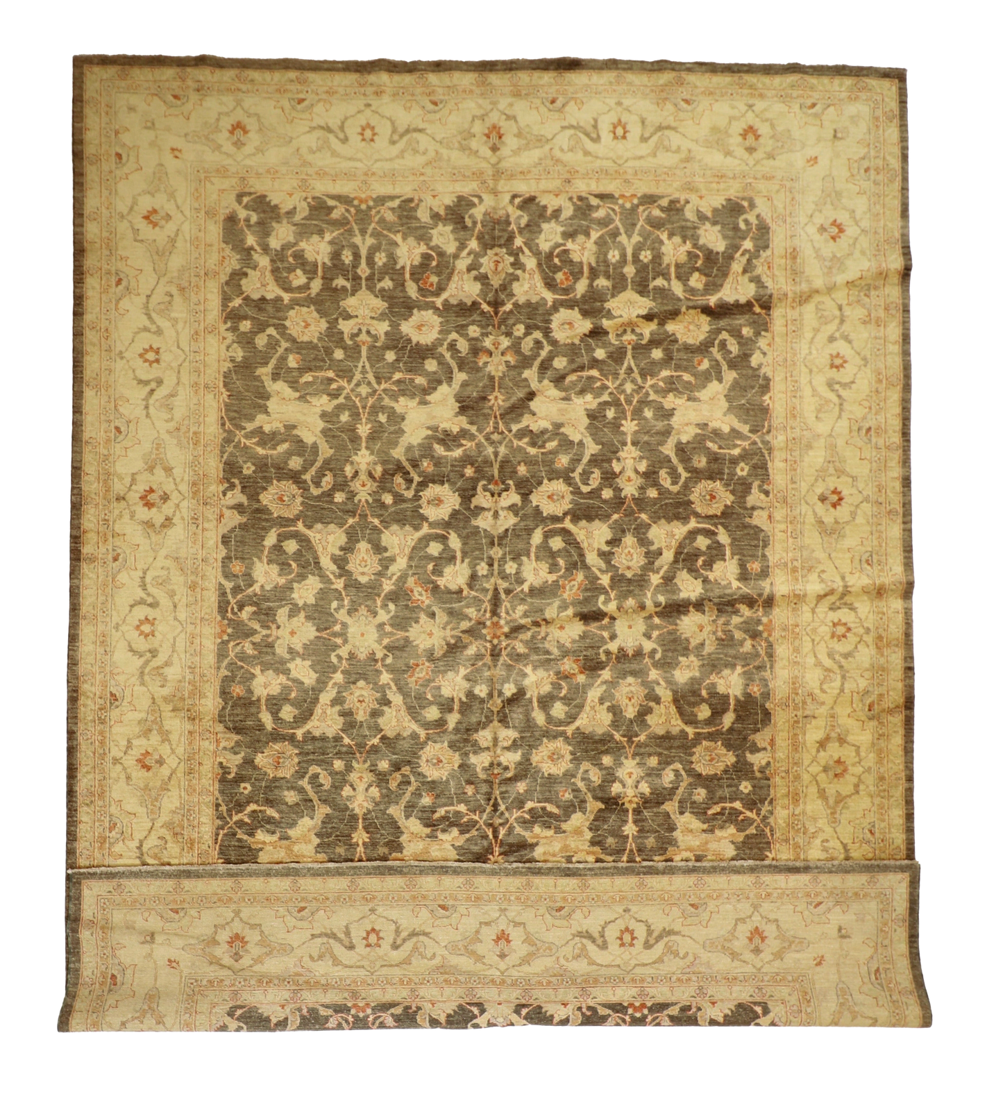 W 10.2 L 13.10 Agra 100% Wool Hand-Woven All-Over Design - 55440