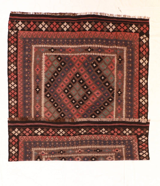 6x9 - Kilim Fine/Wool Geometric Rectangle - Hand Knotted Rug