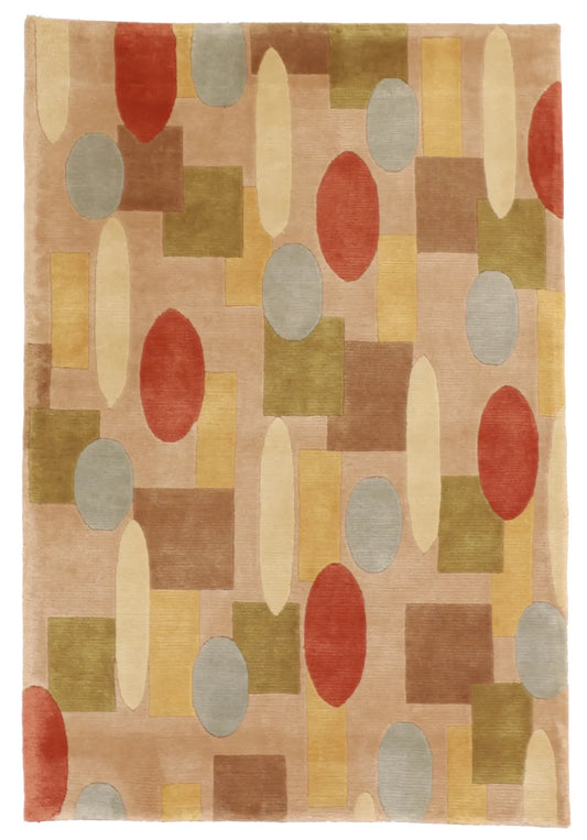 4x6 - Modern Fine/Wool All Over Rectangle - Hand Knotted Rug