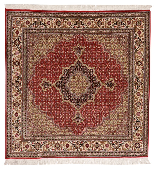 5x5 - Tabriz Wool All Over Square - Hand Knotted Rug