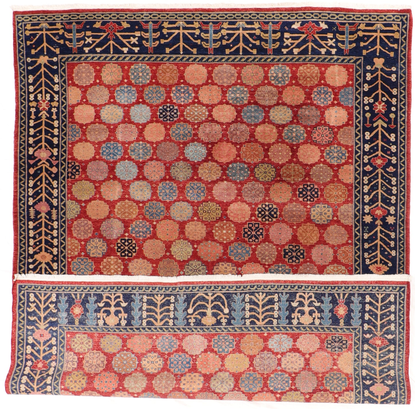 W 8.9 L 11.5 Azarie 100% Wool Hand-Woven All Over Design - 55717