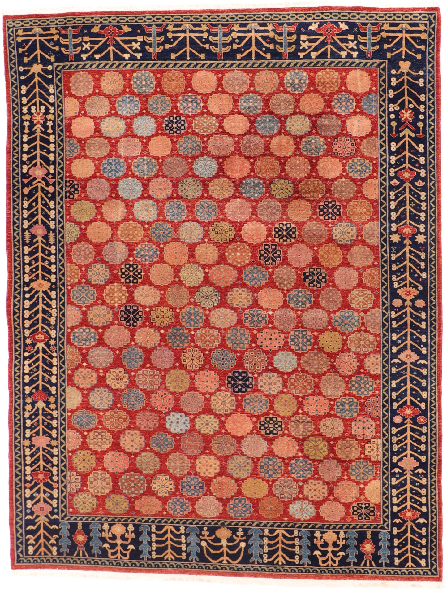 W 8.9 L 11.5 Azarie 100% Wool Hand-Woven All Over Design - 55717
