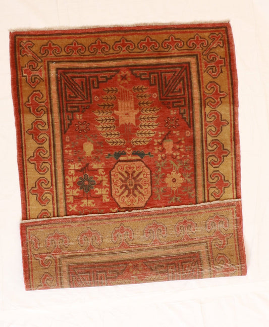 3x5 - Khotan Fine/Wool Geometric Rectangle - Hand Knotted Rug