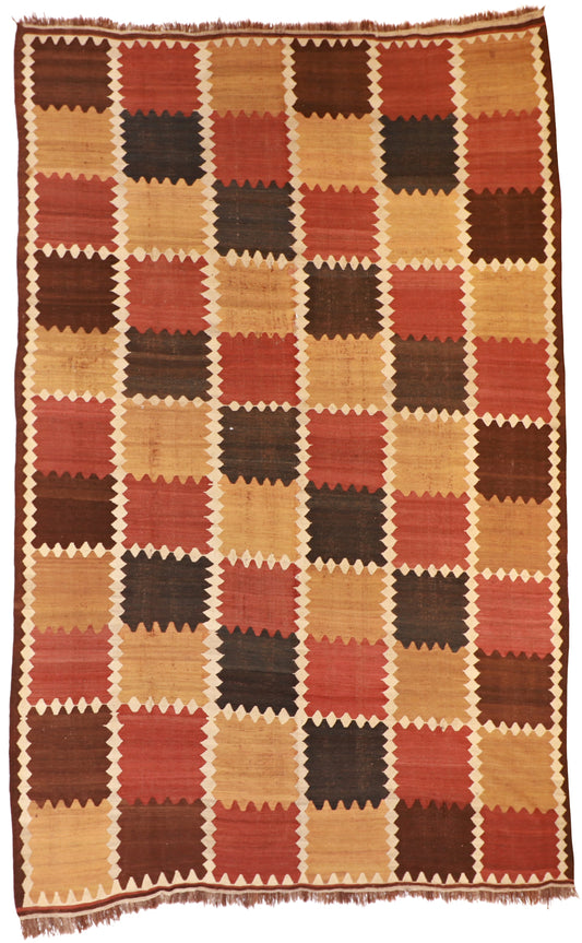 Oversized - Kilim Wool Geometric Rectangle - Hand Knotted Rug