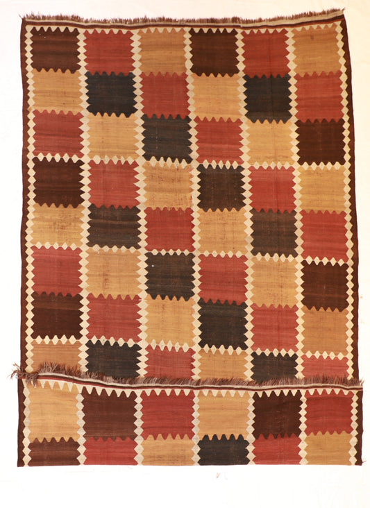 Oversized - Kilim Wool Geometric Rectangle - Hand Knotted Rug