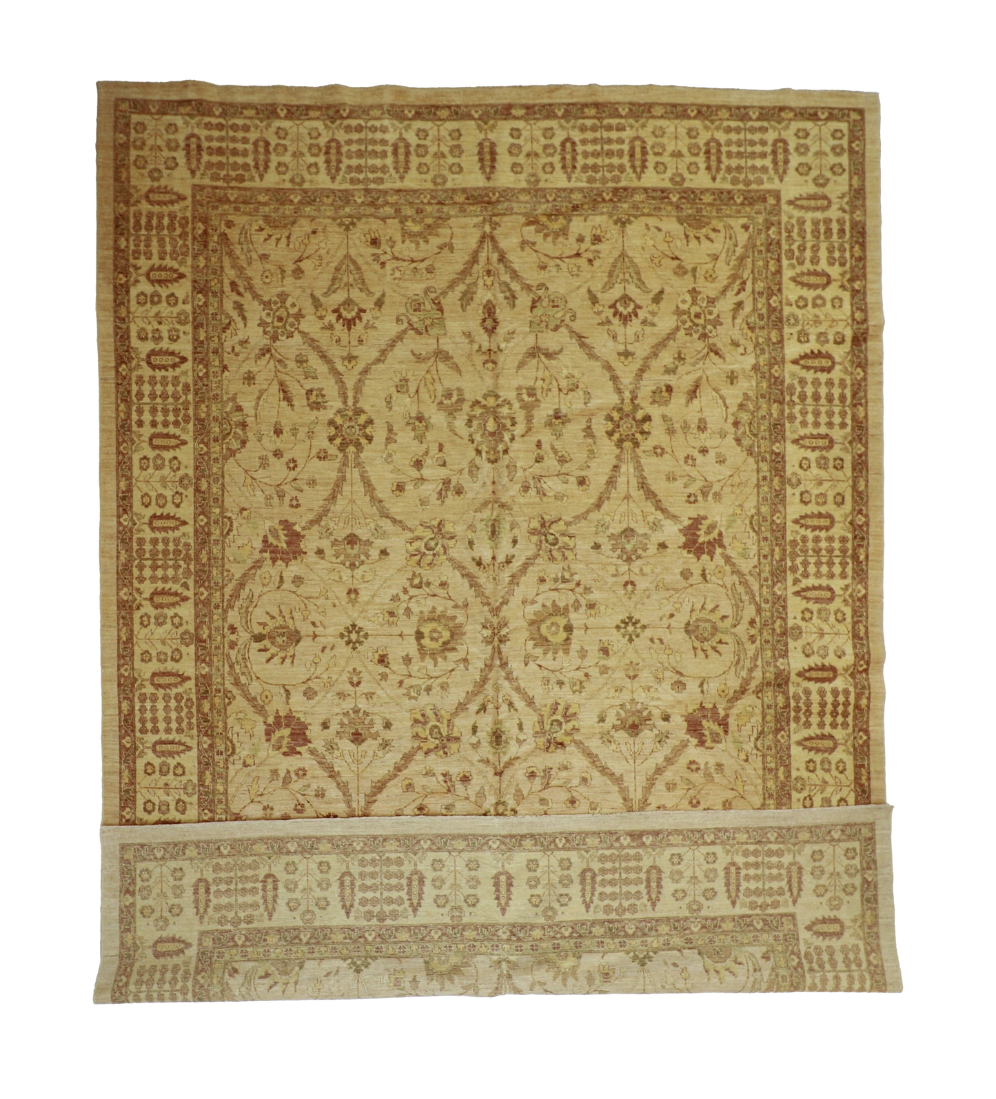 W 10 L 13.9 Agra 100% Wool Hand-Woven All-Over Design - 56075