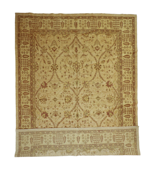 W 10 L 13.9 Agra 100% Wool Hand-Woven All-Over Design - 56075